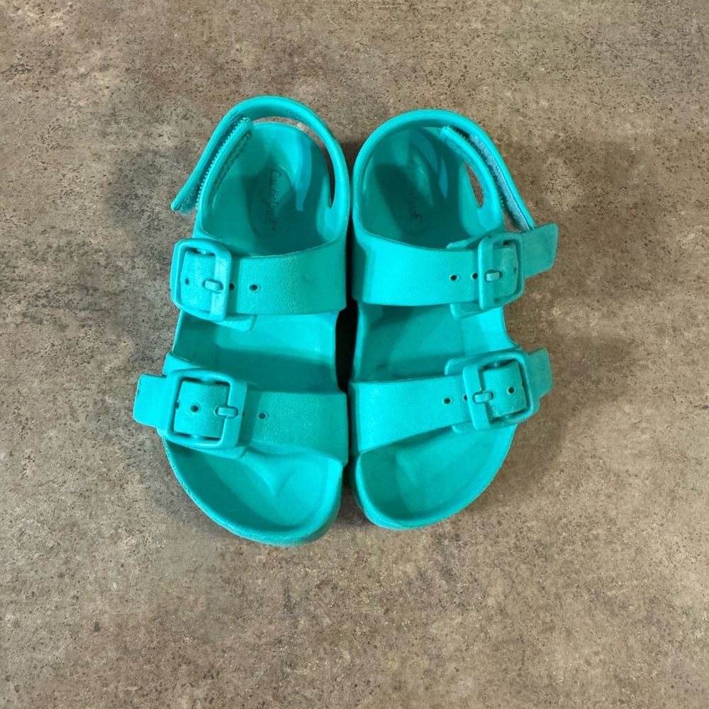 Cat & Jack - Toddler Turquoise Rubber Sandals, Size 9 - Picture 2 of 6
